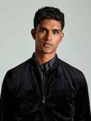Black Velvet Bomber Jacket - Image 4 of 11