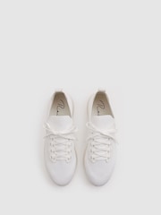 Reiss White Time Hybrid Knit Trainers - Image 3 of 5