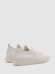 Reiss White Time Hybrid Knit Trainers - Image 4 of 5