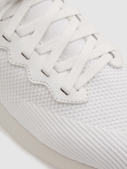 Reiss White Time Hybrid Knit Trainers - Image 5 of 5