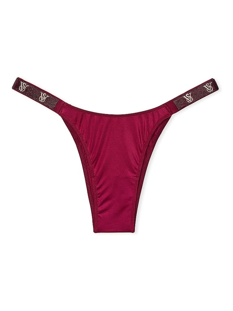 Victoria's Secret Campari Red Brazilian Shine Strap Knickers - Image 3 of 3