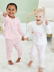 JoJo Maman Bébé Pink Mouse Pyjamas 2 Pack - Image 10 of 11