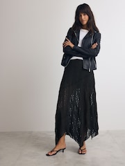 Black Lace Maxi Skirt - Image 1 of 8