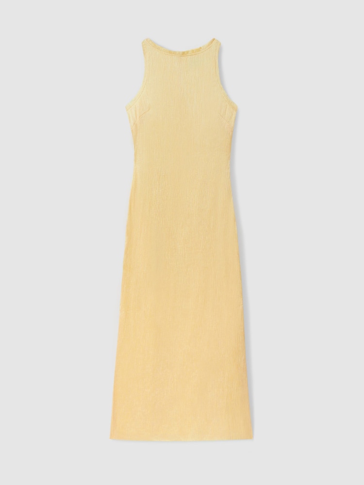Anna Quan Plisse Raw Hem Maxi Dress - Image 2 of 6