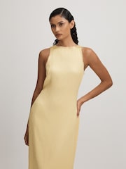 Anna Quan Plisse Raw Hem Maxi Dress - Image 3 of 6