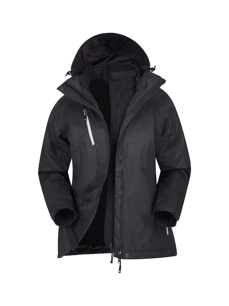 Mountain Warehouse Black Womens Bracken Melange 3 in 1 Waterproof and Breathable Jacket - Image 1 of 3