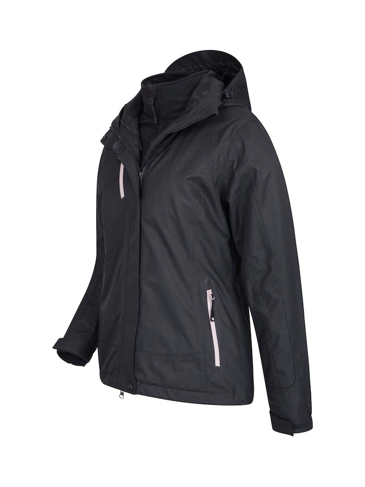 Mountain Warehouse Black Womens Bracken Melange 3 in 1 Waterproof and Breathable Jacket - Image 3 of 3