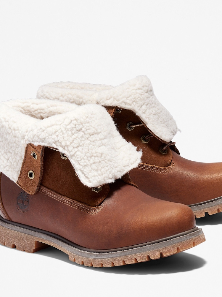 Timberland Authentic Warm Lined Brown Boots - Image 3 of 9