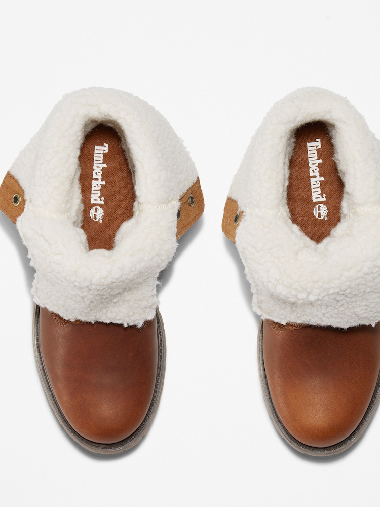 Timberland Authentic Warm Lined Brown Boots - Image 4 of 9