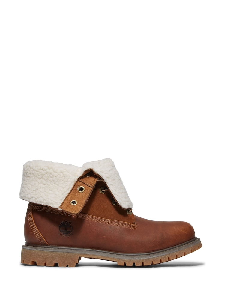 Timberland Authentic Warm Lined Brown Boots - Image 6 of 9