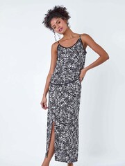Dusk Black Ditsy Floral Lace Trim Top - Image 2 of 5
