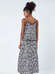 Dusk Black Ditsy Floral Lace Trim Top - Image 3 of 5