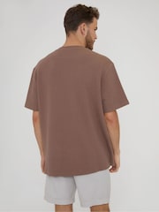 Threadbare Taupe Relaxed Fit Textured T-Shirt - Image 2 of 4
