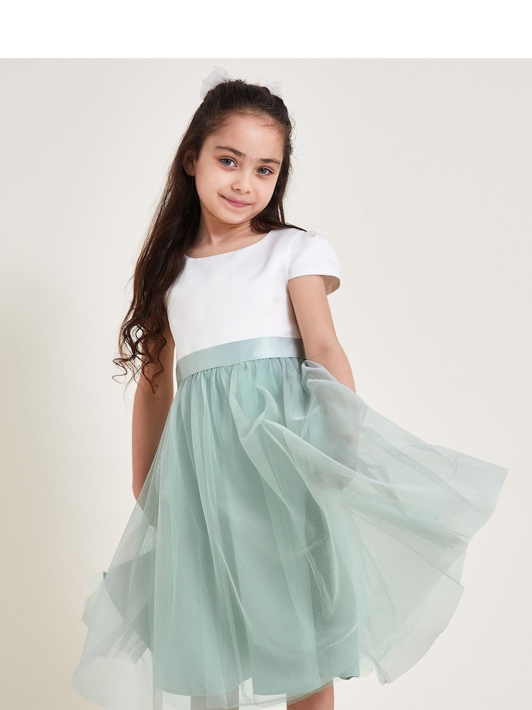 Monsoon Green Tulle Flower Girl Dress - Image 2 of 5