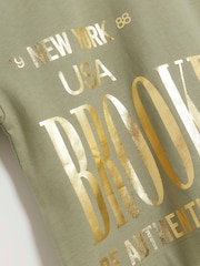 River Island Green Girls 100% Cotton Crop T-Shirts 2 Pack - Image 2 of 3