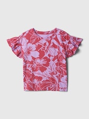 Gap Red Ruffle Short Sleeve T-Shirt (Newborn-5yrs) - Image 1 of 2