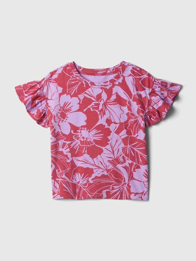 Gap Red Ruffle Short Sleeve T-Shirt (Newborn-5yrs) - Image 1 of 2 Gap Red Ruffle Short Sleeve T-Shirt (Newborn-5yrs) - Image 1 of 2