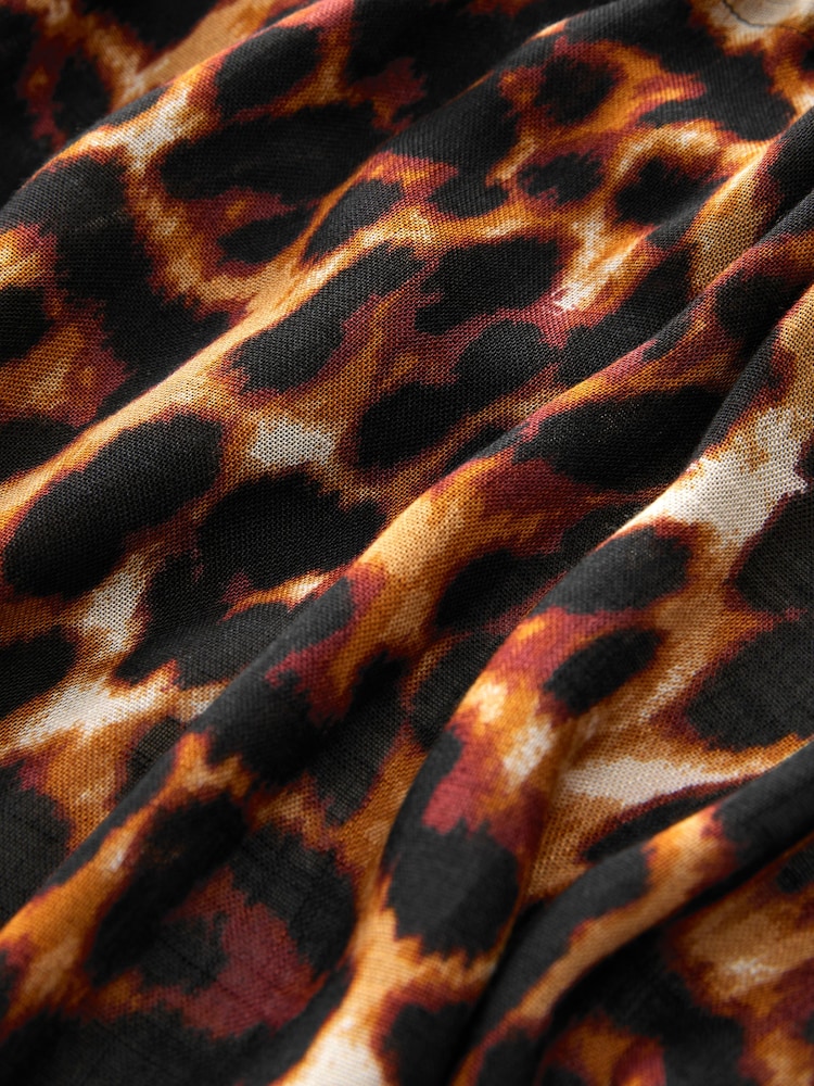 Animal Tie Front Maxi Length 100% Cotton Kimono - Image 9 of 9