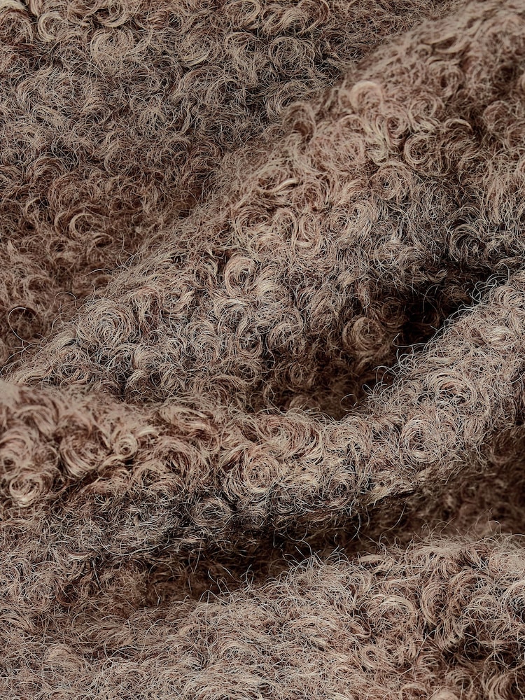 Brown Borg Fleece Quarter Zip Neck Sweat Top - Image 7 of 7