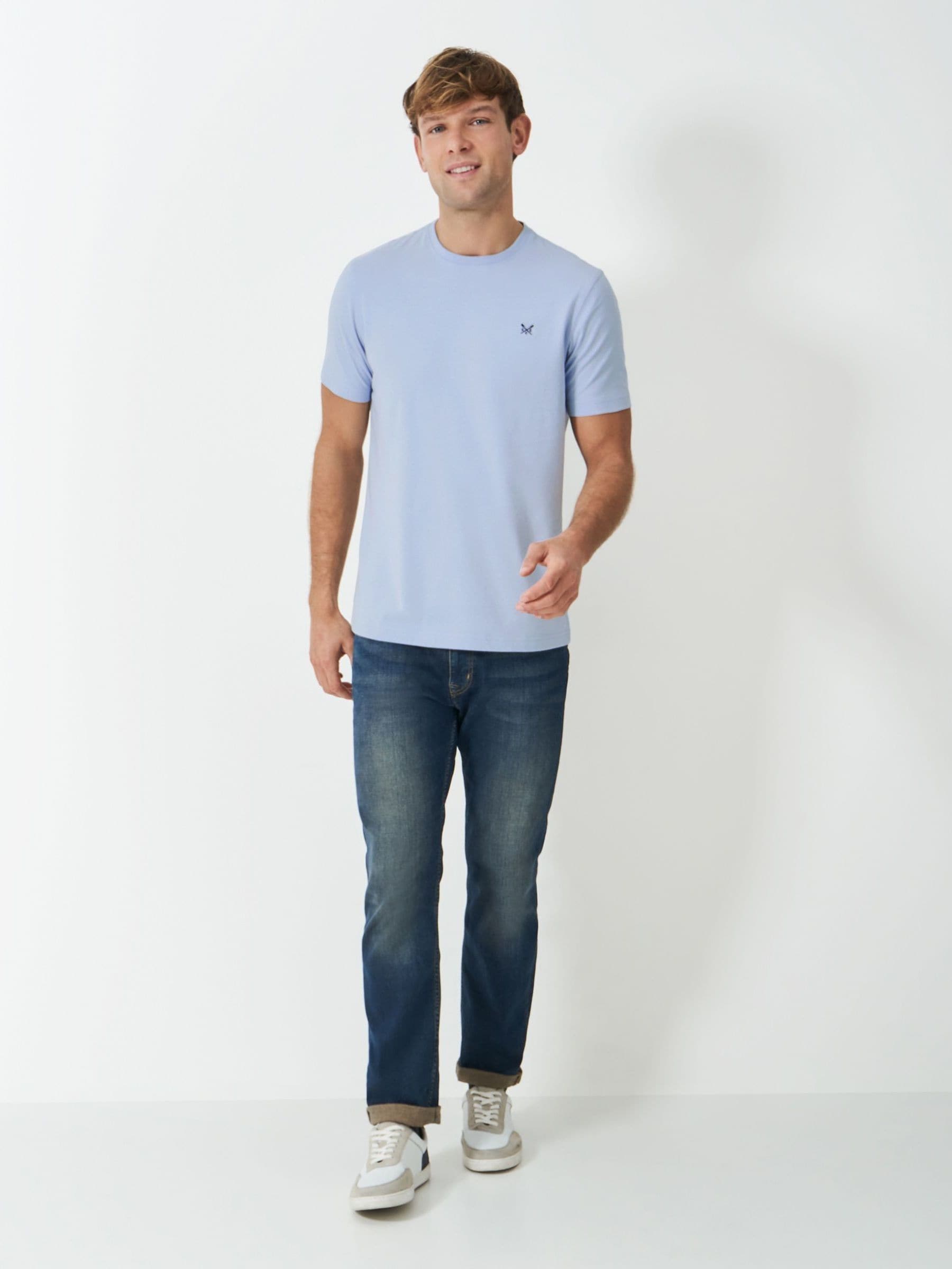Satın al Açık Mavi - Crew Clothing Düz 100% Pamuk Klasik Tişört