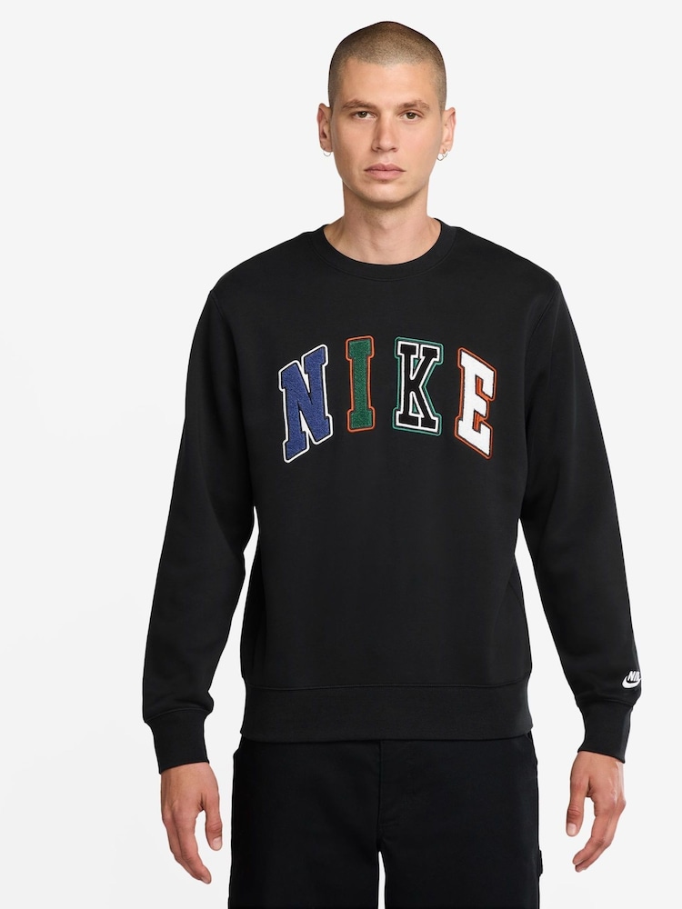 Nike Black Sportswear Club Crew Sweatshirt - Image 1 of 3