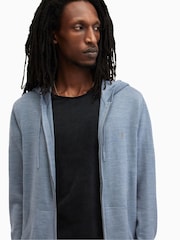 AllSaints Blue Mode Merino Zip Hoodie - Image 2 of 6