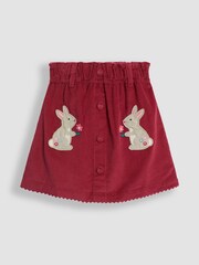 JoJo Maman Bébé Pink Bunny Applique Cord Paper Bag Waistband Skirt - Image 2 of 5