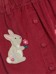 JoJo Maman Bébé Pink Bunny Applique Cord Paper Bag Waistband Skirt - Image 4 of 5