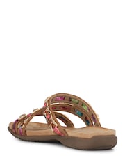 Pavers Brown Triple-Strapped Mules - Image 4 of 6