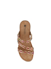 Pavers Brown Triple-Strapped Mules - Image 5 of 6