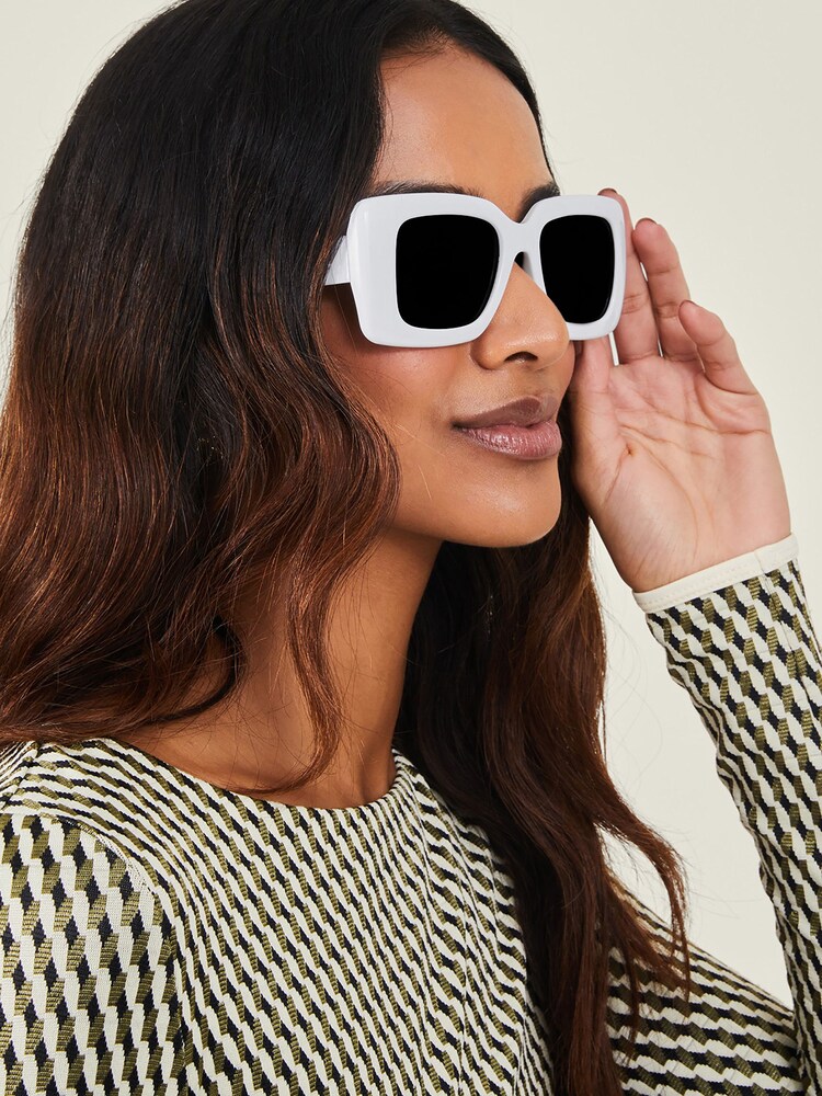 Accessorize White Soft Square Frame Sunglasses - Image 3 of 3
