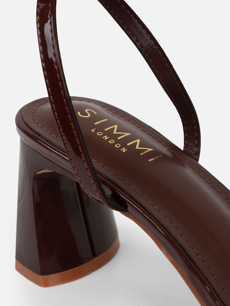 Simmi London Brown Elowen Embellished Heeled Sandals - Image 4 of 4 Simmi London Brown Elowen Embellished Heeled Sandals - Image 4 of 4