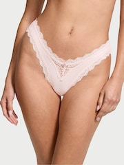Victoria's Secret Purest Pink Lace Trim Brazilian Knickers - Image 1 of 3