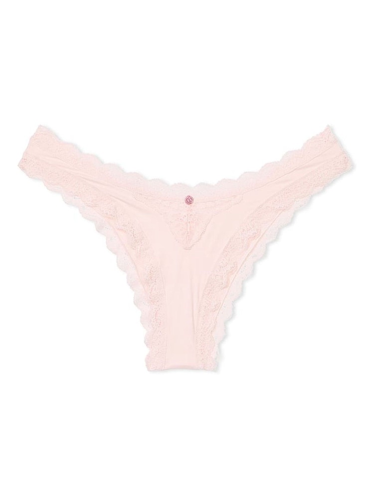 Victoria's Secret Purest Pink Lace Trim Brazilian Knickers - Image 3 of 3