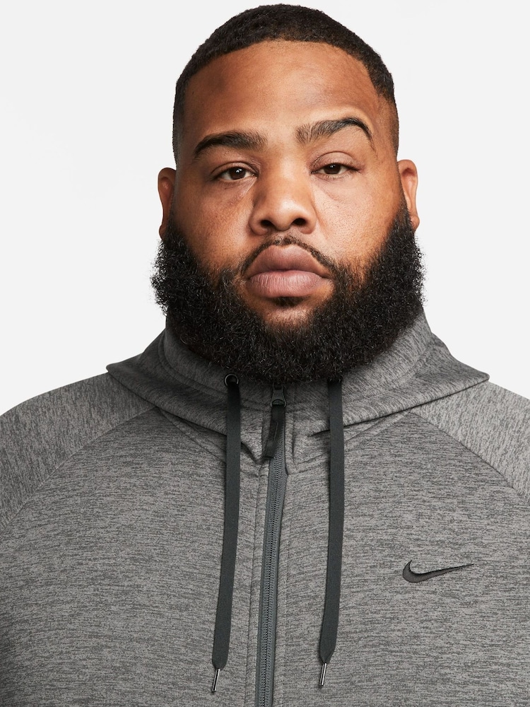 Nike Grey Therma FIT Zip-Up Training Hoodie - Image 3 of 14