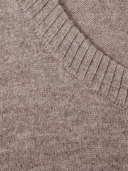 Reiss Neutral Annie Wool Blend Crew Neck Jumper with Cashmere - Image 5 of 5