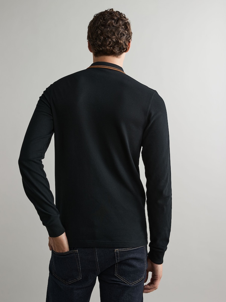 чорний/Marmalade - Fred Perry лонгслів Twin Tipped сорочки поло - Image 3 of 5