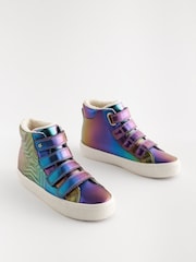 Multi Metallic Wide Fit (G) High Top Trainers with Touch Close Fastening - Image 1 of 5