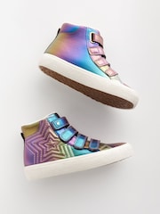 Multi Metallic Wide Fit (G) High Top Trainers with Touch Close Fastening - Image 3 of 5