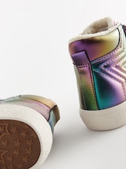 Multi Metallic Wide Fit (G) High Top Trainers with Touch Close Fastening - Image 4 of 5
