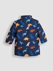 JoJo Maman Bébé Navy Blue Dinosaur Detachable Hood Print Parka - Image 3 of 5