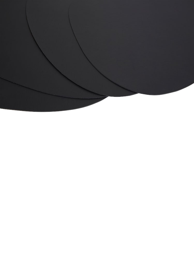 Maison by Premier Black Catlins Pebble 4 Pack Leather Placemats - Image 4 of 4
