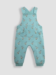 JoJo Maman Bébé Blue Duck Print Dungarees & Top Set - Image 3 of 6