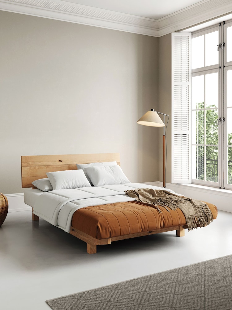 Get Laid Beds Honey Natural Floating Space Saver Solid Wood Bed - Image 1 of 2