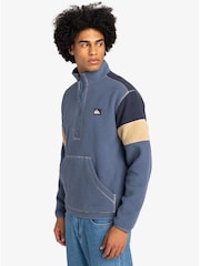 Quiksilver Blue Clean Coast Borg Quarter Zip Fleece Jacket - Image 3 of 7