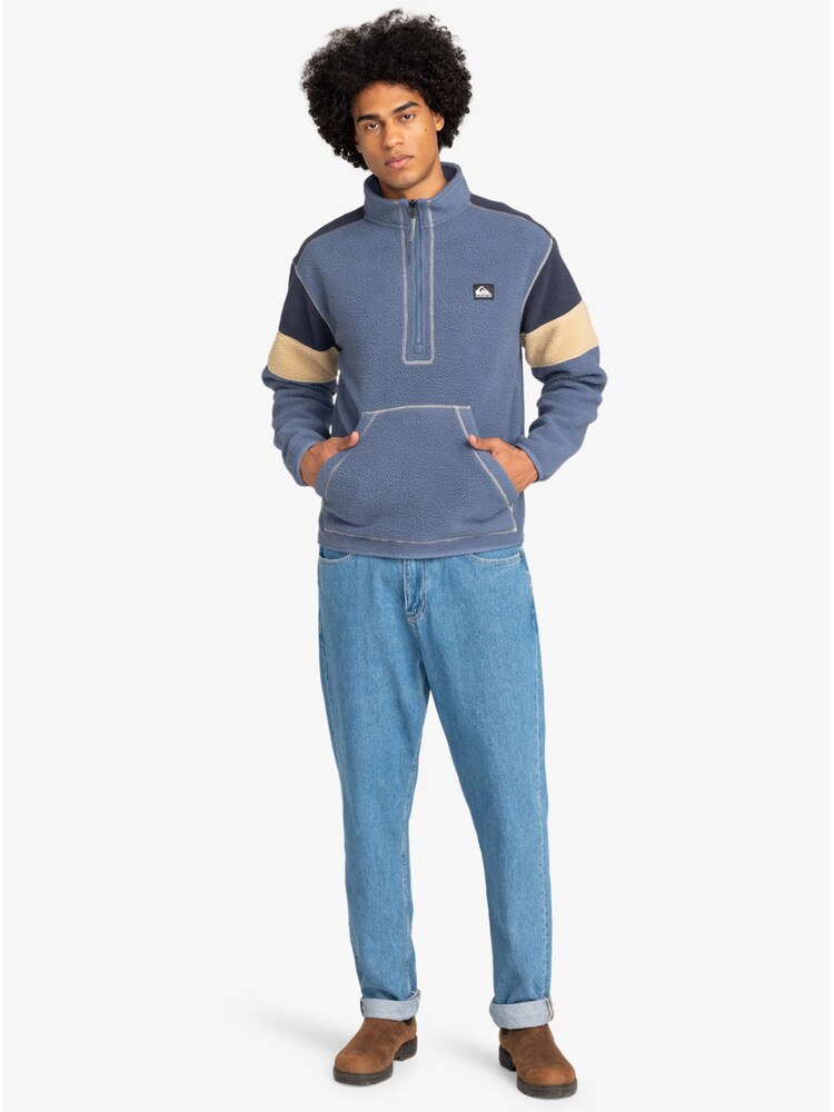 Quiksilver Blue Clean Coast Borg Quarter Zip Fleece Jacket - Image 4 of 7
