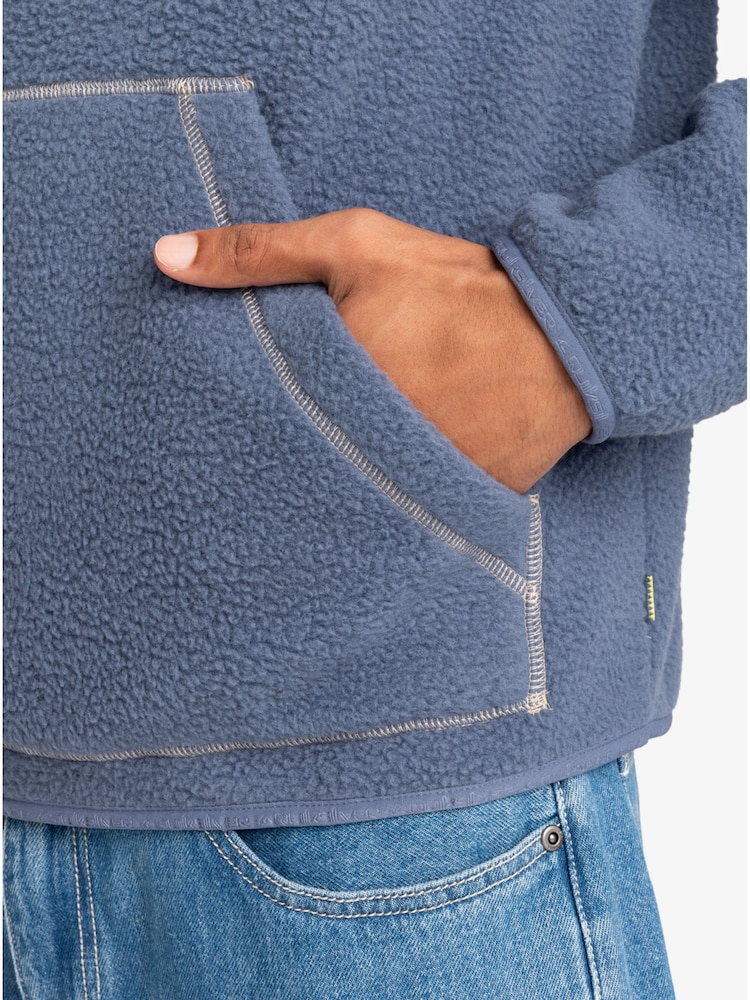 Quiksilver Blue Clean Coast Borg Quarter Zip Fleece Jacket - Image 7 of 7