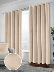 Enhanced Living Cream Thermal Blackout Hampton Readymade Curtains - Image 1 of 4