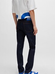 HUGO Blue Dark Wash Slim Fit Stretch Denim Jeans - Image 3 of 5