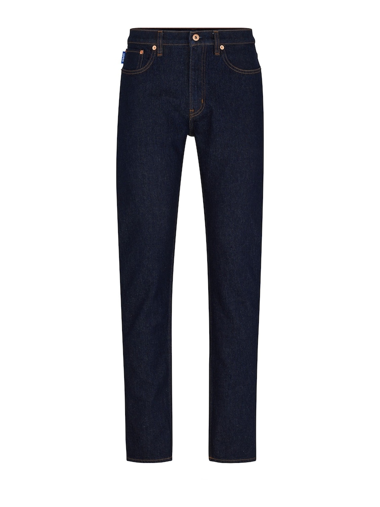 HUGO Blue Dark Wash Slim Fit Stretch Denim Jeans - Image 5 of 5